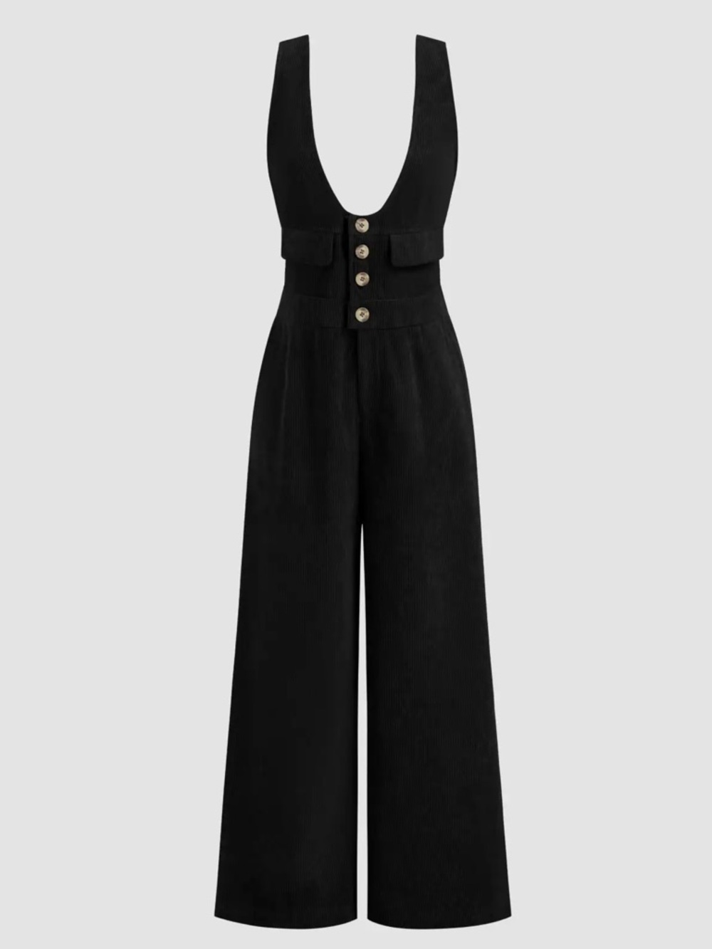 XS Cider Black Corduroy Jumpsuit